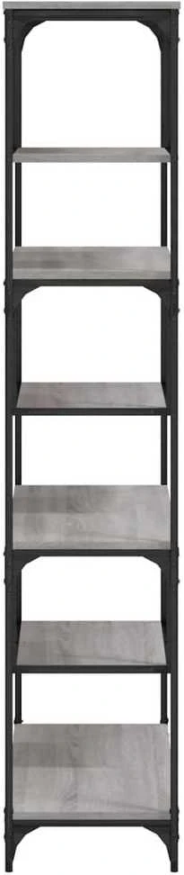 Knygų spinta, pilka ąžuolo, 81x36x176cm, apdirbta mediena