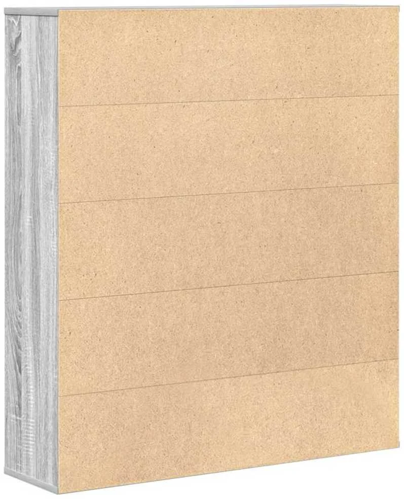 Knygų spinta, pilka ąžuolo, 89x24x101,5cm, apdirbta mediena