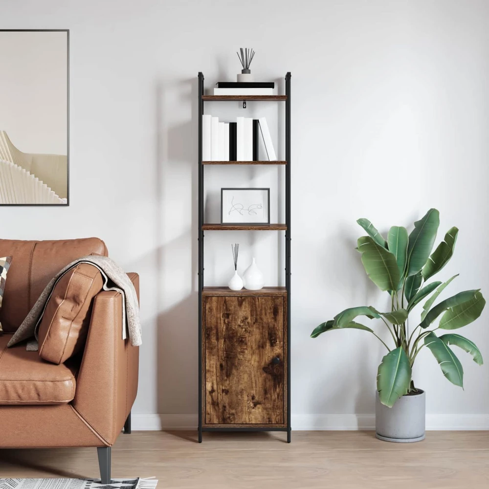 Knygų spinta 6 aukštų 40 x 24 x 161 cm Apdirbta mediena