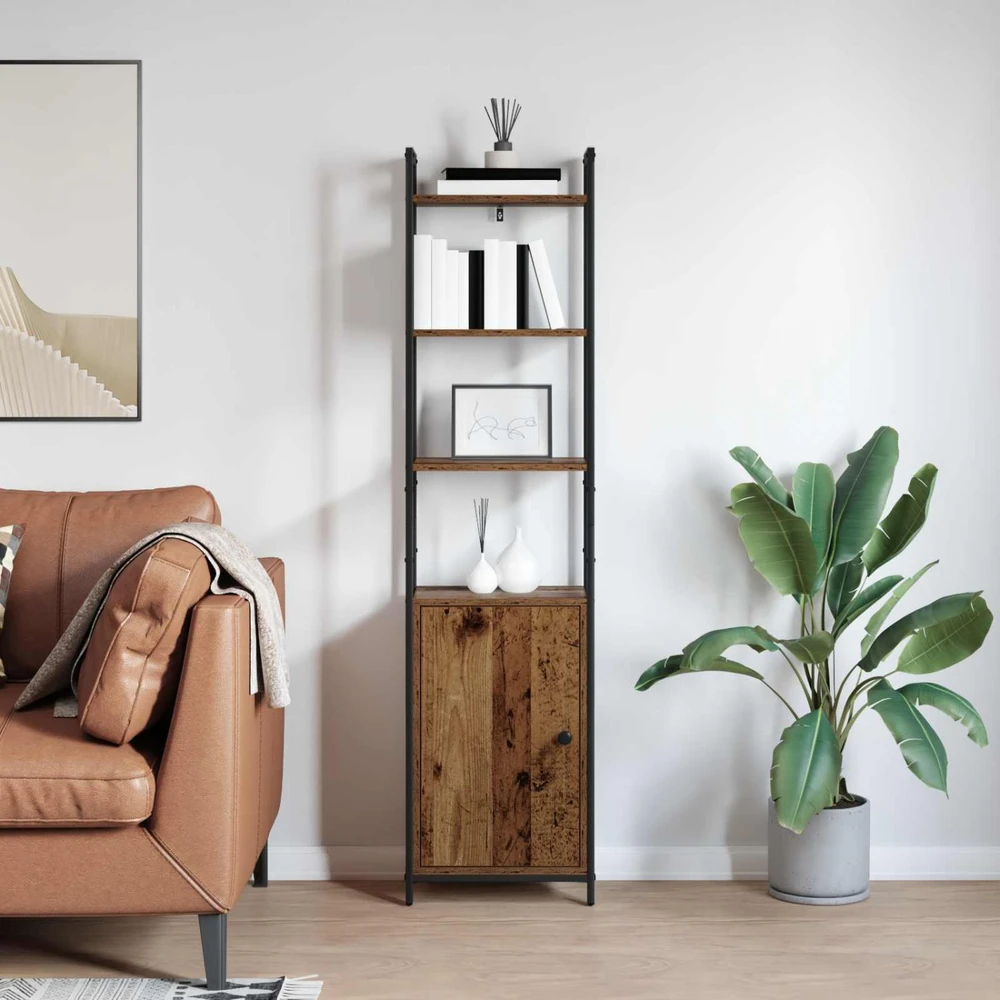 Knygų spinta 6 aukštų 40 x 24 x 161 cm Apdirbta mediena