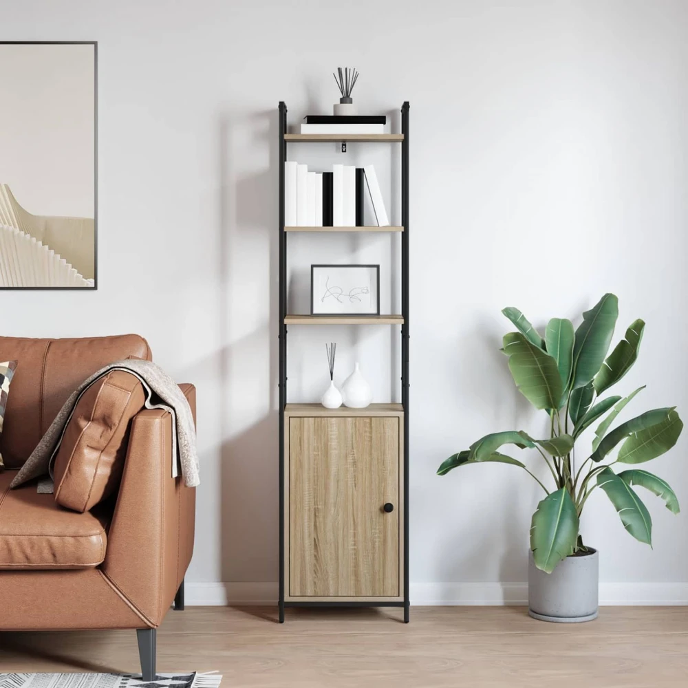Knygų spinta 6 aukštų 40 x 24 x 161 cm Apdirbta mediena