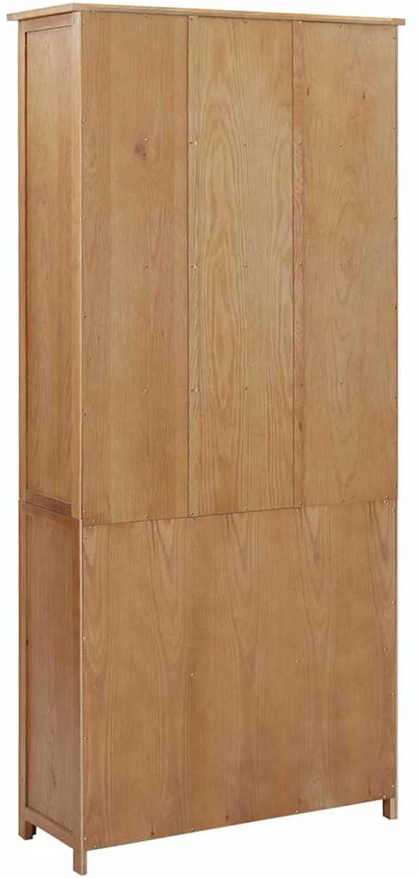Knygų spinta su 4 durelėmis, 90x35x200cm, ąžuolas ir stiklas