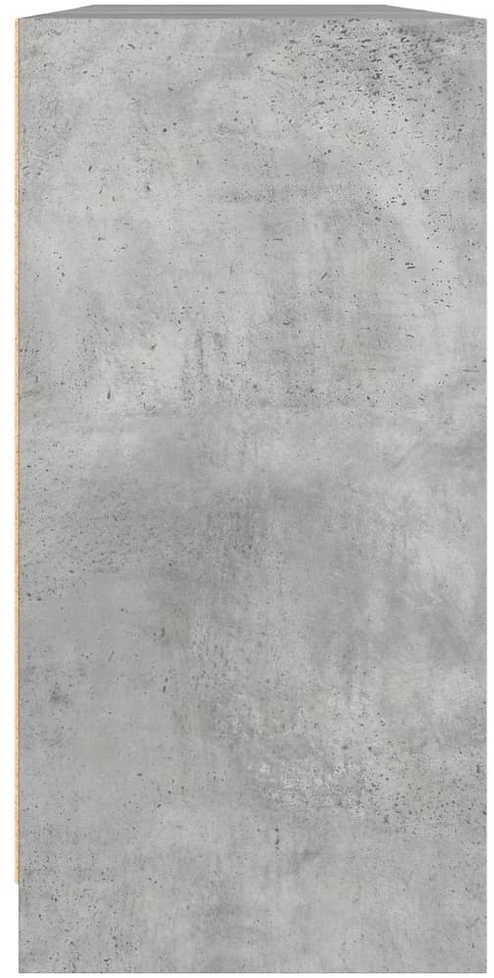 Knygų spinta su durelėmis, betono pilka, 204x37x75cm, mediena