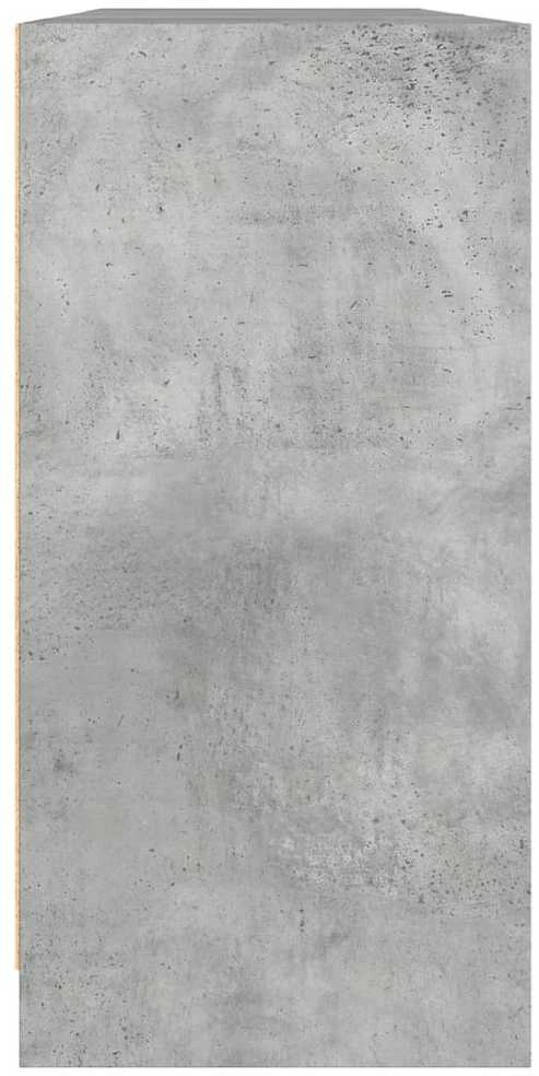 Knygų spinta su durelėmis, betono pilka, 204x37x75cm, mediena