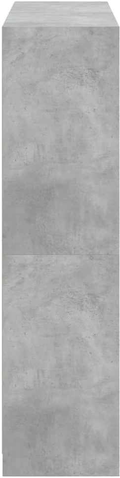 Knygų spinta su durelėmis, betono pilka, 136x37x142cm, mediena