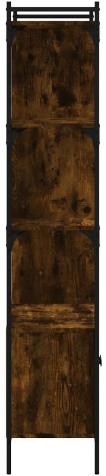 Knygų spinta su durelėmis, dūminė, 76,5x30x154,5cm, mediena