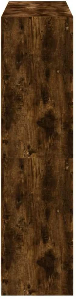 Knygų spinta su durelėmis, dūminė ąžuolo, 136x37x142cm, mediena