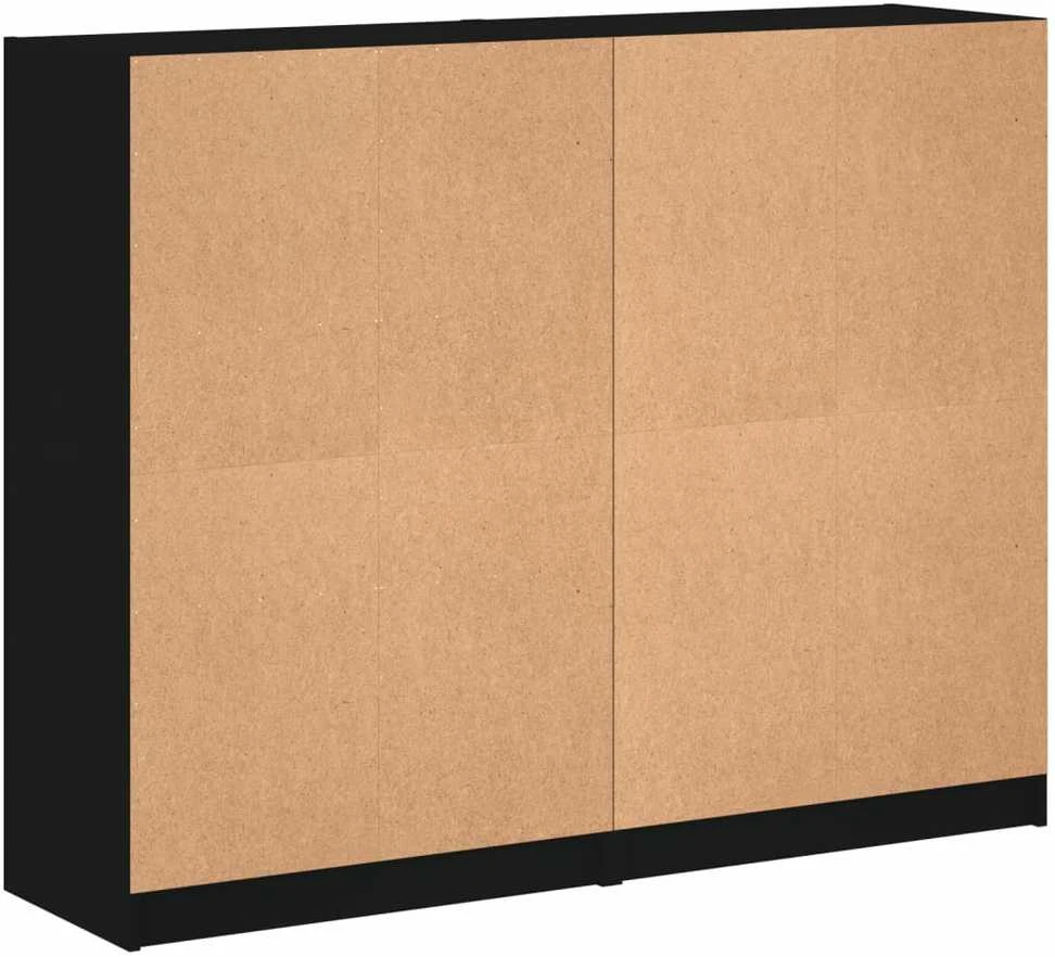 Knygų spinta su durelėmis, juoda, 136x37x109cm, mediena
