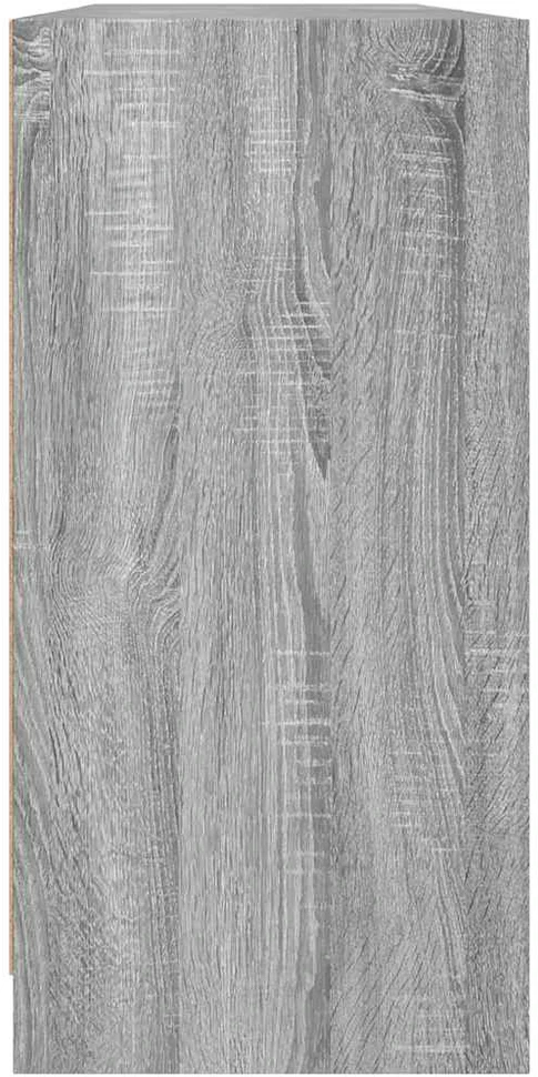 Knygų spinta su durelėmis, pilka ąžuolo, 204x37x75cm, mediena