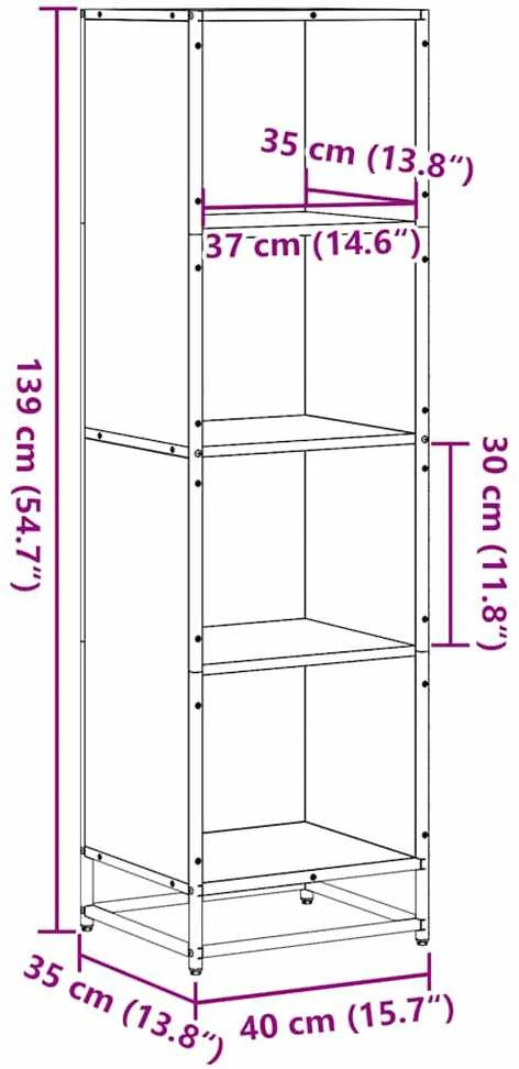 knygų spintelė Pilka Sonoma 40x35x139 cm Engineered Wood
