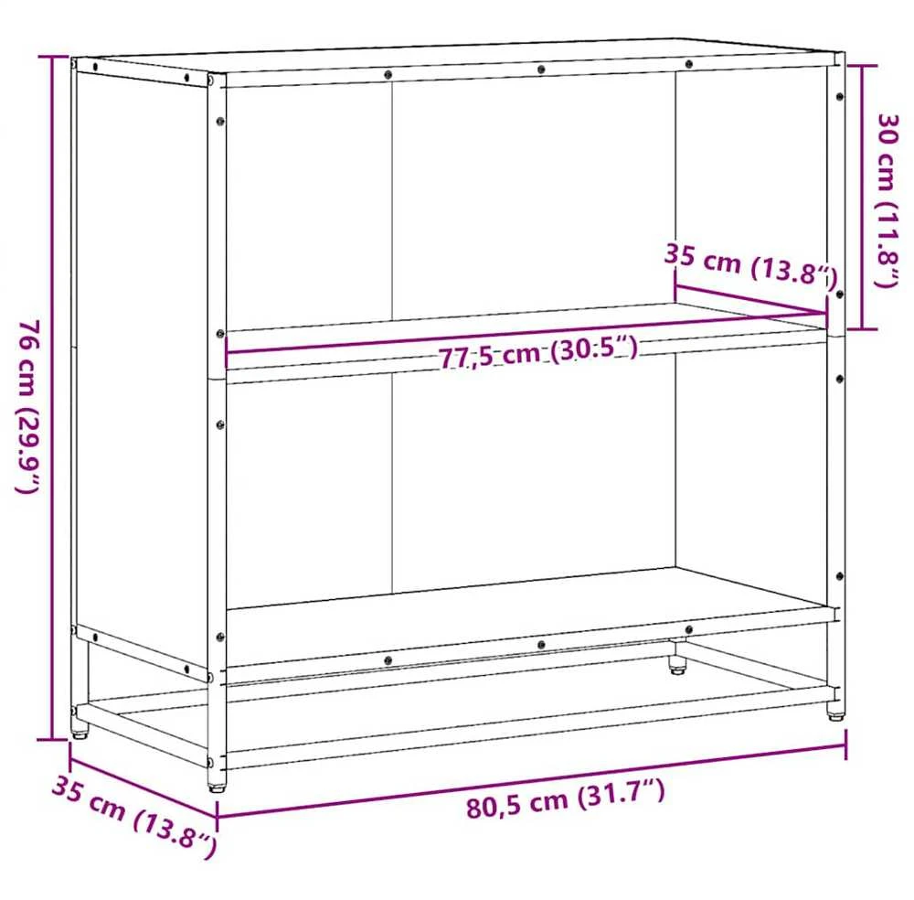 knygų spintelė pilka Sonoma 80,5x35x76 cm inžinierinė mediena
