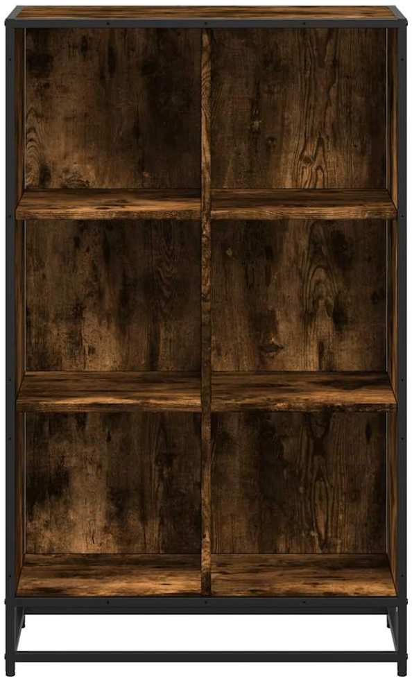 knygų spintelė rūkytas ąžuolas 65,5x33x107,5cm dirbtinė mediena