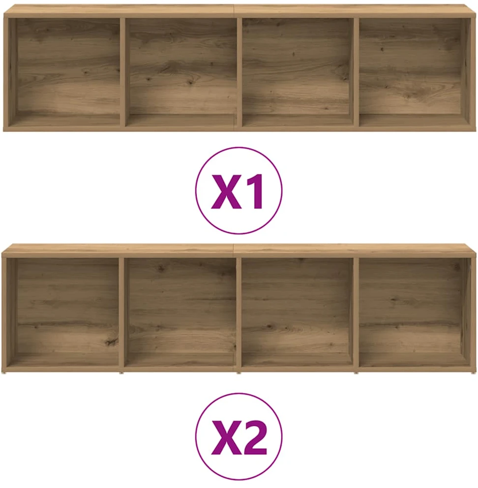 knygų spintelės 3 vnt Artisan Oak Engineered Wood
