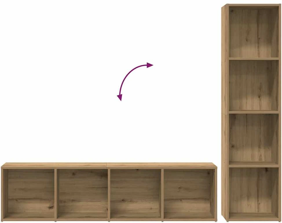 knygų spintelės 3 vnt Artisan Oak Engineered Wood