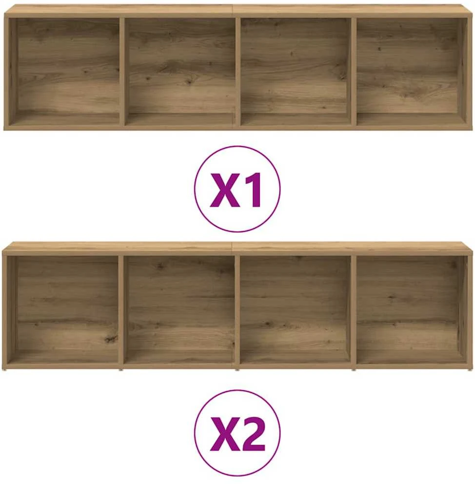 knygų spintelės 3 vnt Artisan Oak Engineered Wood