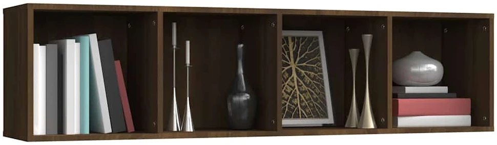 TV staliukas Knygų/televizoriaus spintelė, ruda, 143x30x36cm, mediena