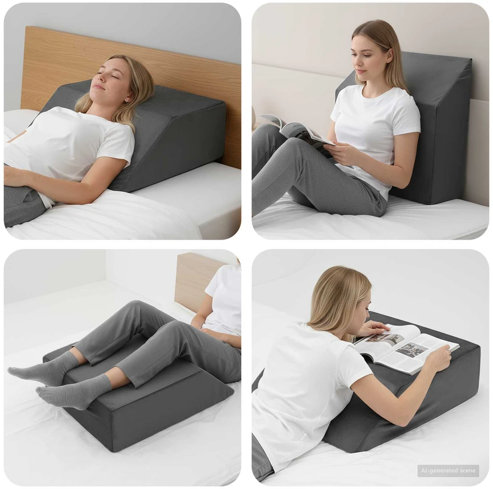 Koja pagalvė 63 x 52 x 19 cm Tvirtas PU putos Pilka