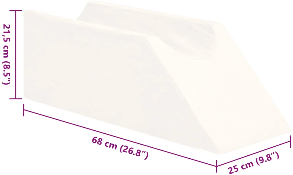 Koja pagalvė 68 x 25 x 21,5 cm Tvirtas PU putos Balta