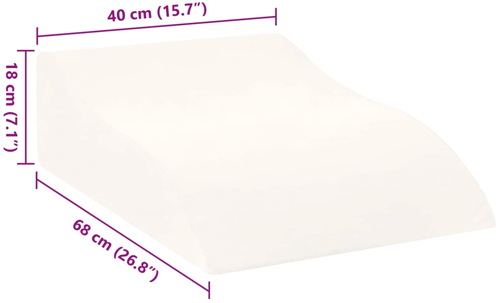 Koja pagalvė 68 x 40 x 18 cm PU putos Balta