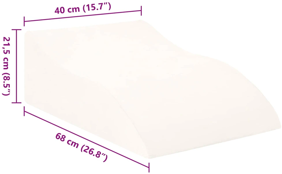 Koja pagalvė 68 x 40 x 21,5 cm PU putos Balta
