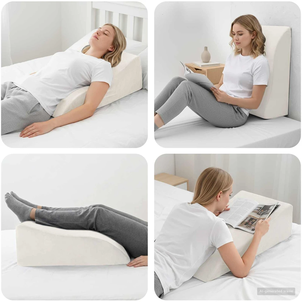 Koja pagalvė 68 x 40 x 21,5 cm PU putos Balta
