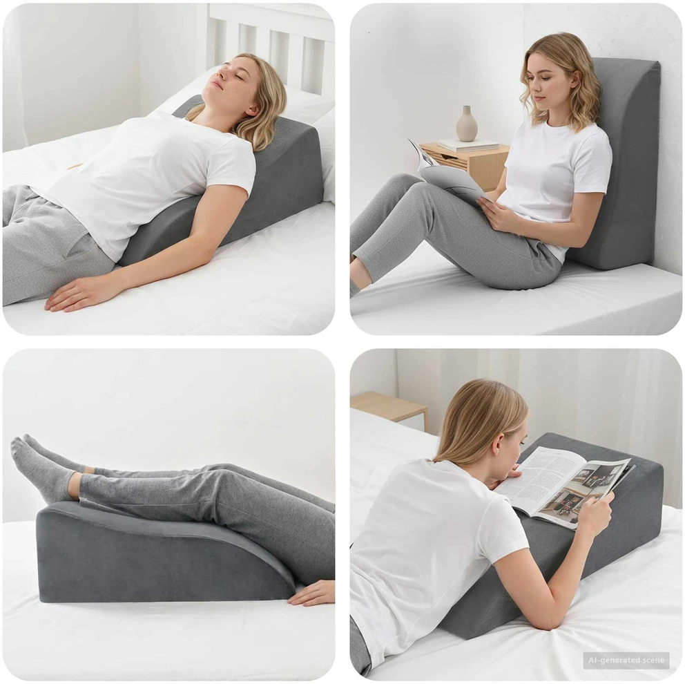 Koja pagalvė 68 x 41 x 24 cm PU putos Pilka