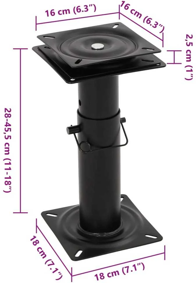 Koja valties sėdynei su 360° pasukimo mechanizmu, plienas