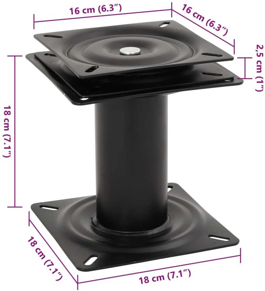Koja valties sėdynei su 360° pasukimo mechanizmu, plienas