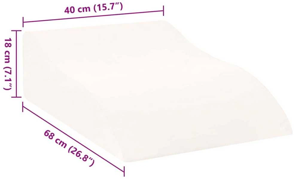 Koja pagalvė 68 x 40 x 18 cm PU putos Balta