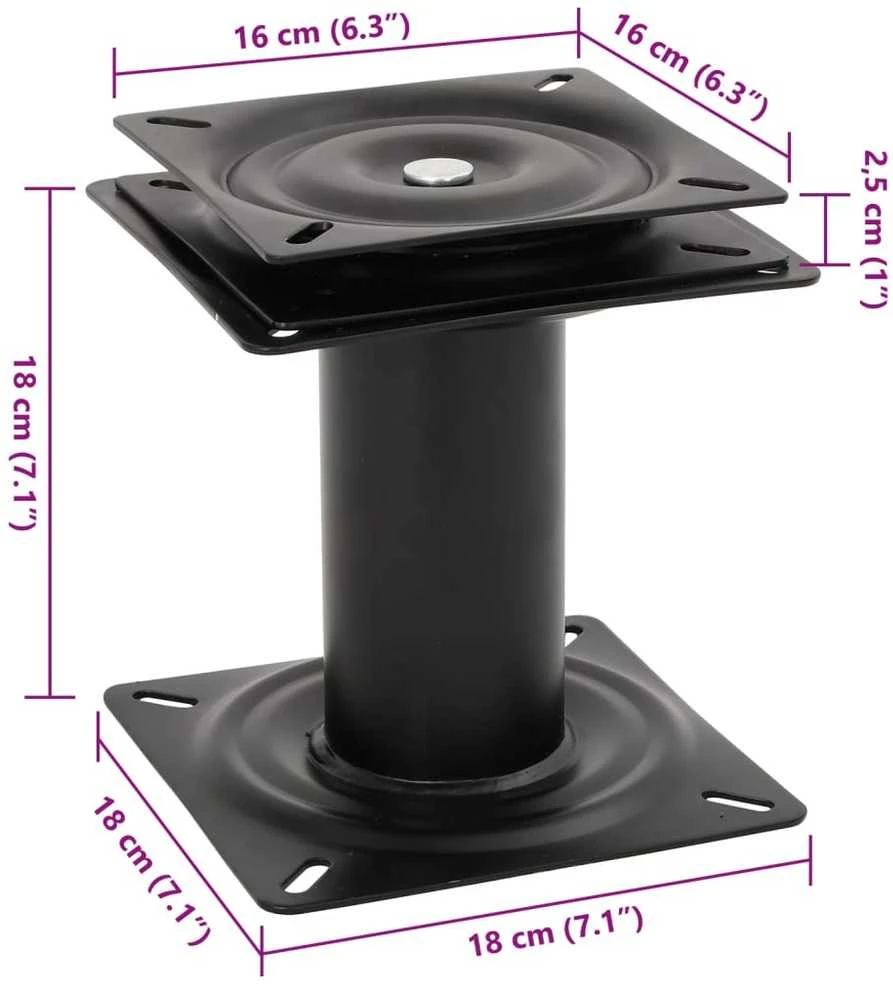 Kojos valties sėdynei, 2vnt., su pasukimo mechanizmu, plienas