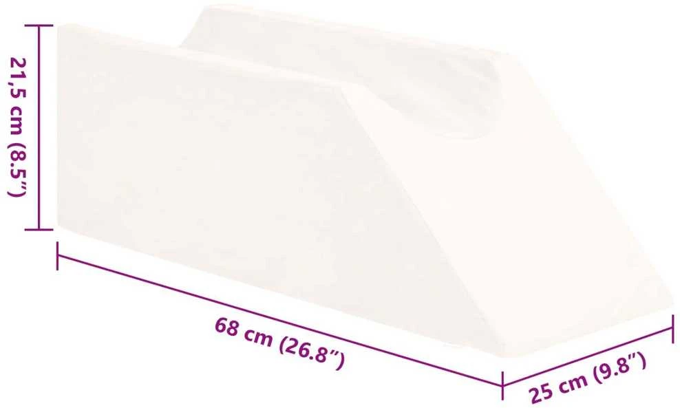 Koja pagalvė 68 x 25 x 21,5 cm Tvirtas PU putos Balta