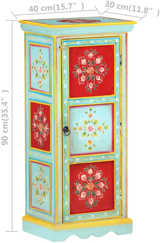 Komoda, 40x30x90cm, mango masyvas, tapyta rankomis