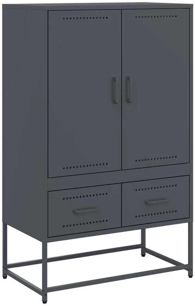 Komoda, antracito, 68x39x111,5 cm, plienas