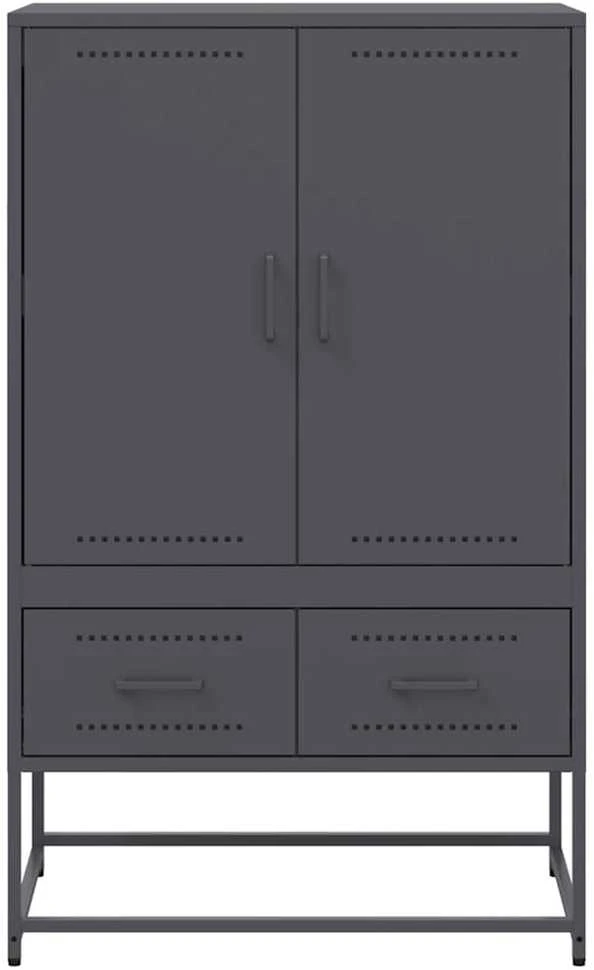 Komoda, antracito, 68x39x111,5 cm, plienas