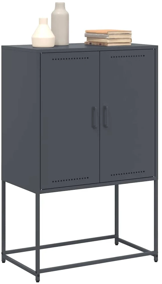 Komoda, antracito spalvos, 68,5x38,5x107cm, plienas