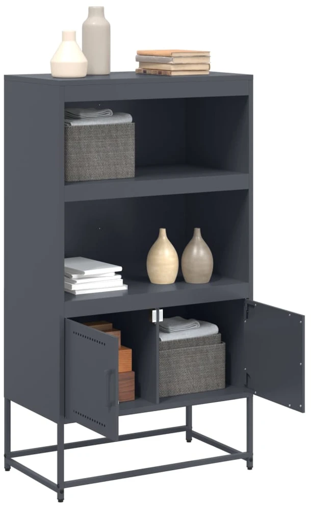 Komoda, antracito spalvos, 68,5x38,5x123,5cm, plienas