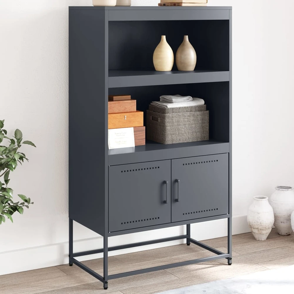 Komoda, antracito spalvos, 68,5x38,5x123,5cm, plienas