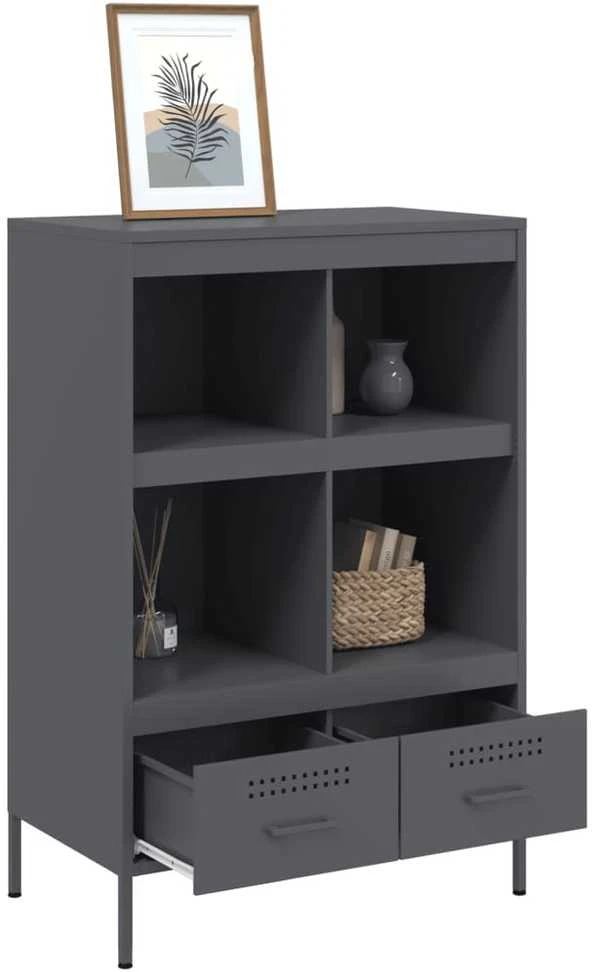 Komoda, antracito spalvos, 68x39x101,5cm, plienas