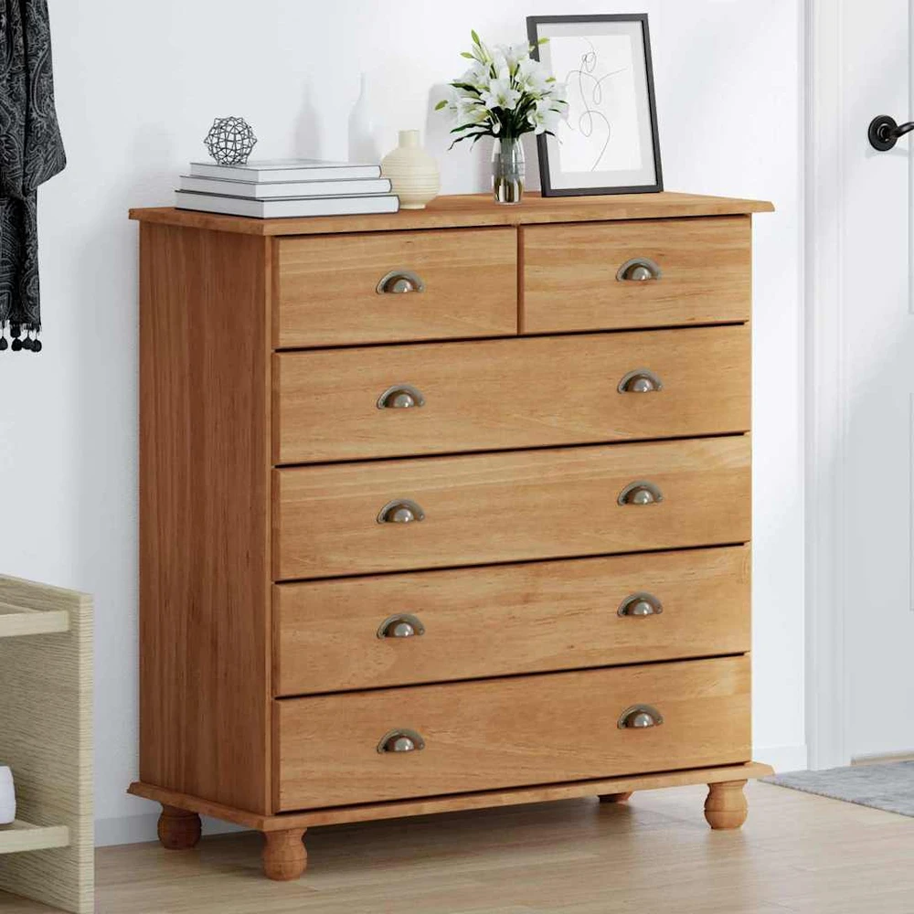 Komoda ASKIM Ruda 91 x 40 x 95,5 cm Kietos pušies mediena