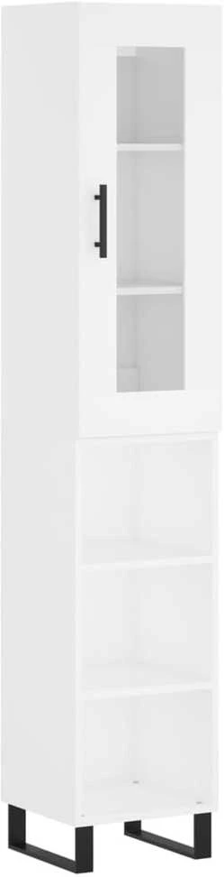 Komoda, baltos spalvos, 34,5x34x180cm, apdirbta mediena