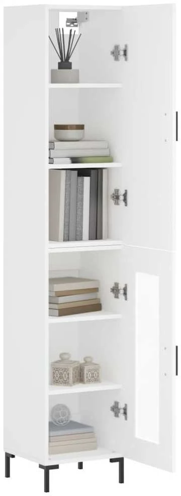 Komoda, baltos spalvos, 34,5x34x180cm, apdirbta mediena