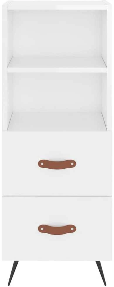 Komoda, baltos spalvos, 34,5x34x180cm, apdirbta mediena, blizgi