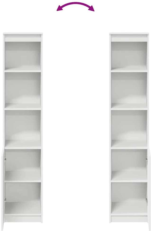 Komoda, baltos spalvos, 37,5x35x180 cm apdirbta mediena