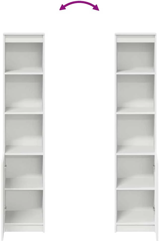 Komoda, baltos spalvos, 37,5x35x180 cm apdirbta mediena