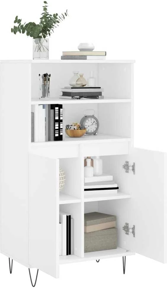 Komoda, baltos spalvos, 60x36x110cm, apdirbta mediena
