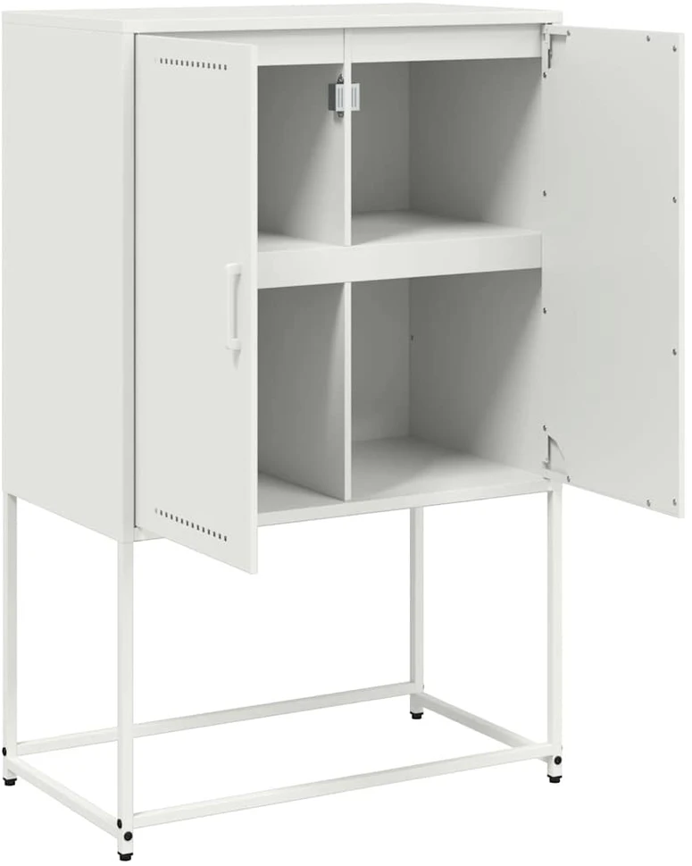 Komoda, baltos spalvos, 68,5x38,5x107cm, plienas