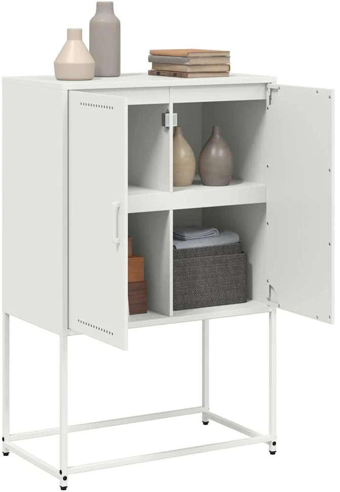 Komoda, baltos spalvos, 68,5x38,5x107cm, plienas