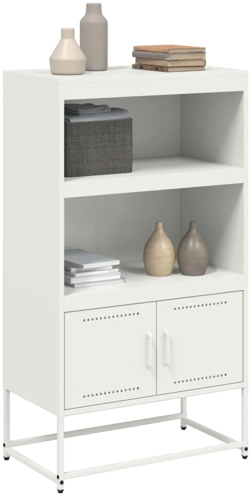 Komoda, baltos spalvos, 68,5x38,5x123,5cm, plienas