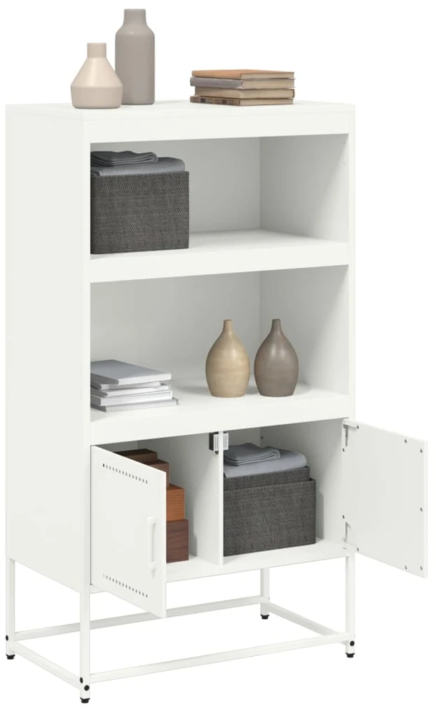 Komoda, baltos spalvos, 68,5x38,5x123,5cm, plienas