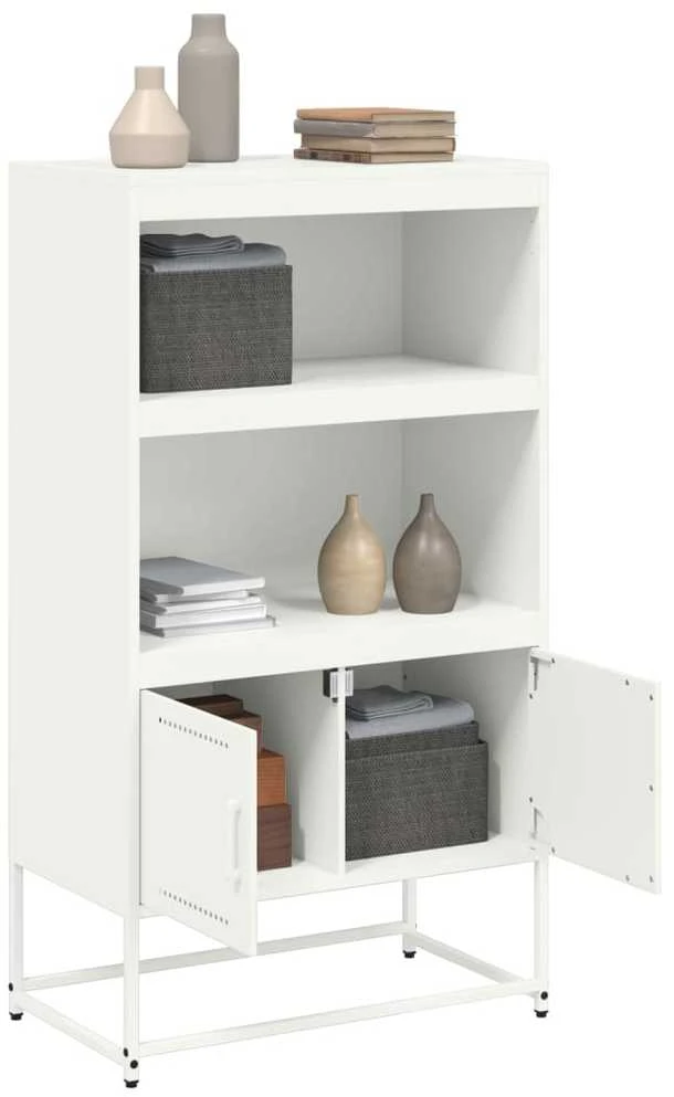 Komoda, baltos spalvos, 68,5x38,5x123,5cm, plienas